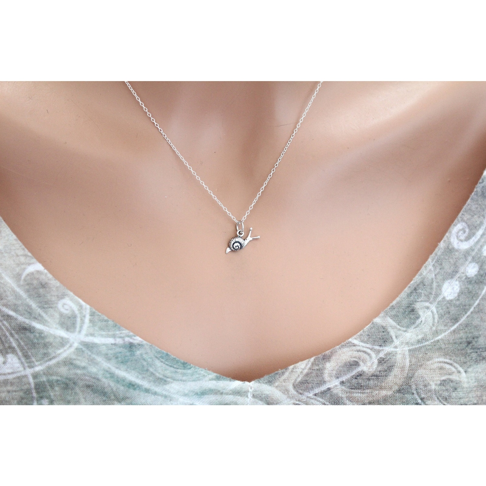 Sterling silver pendant necklace photographed for a marketplace product listing